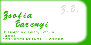 zsofia barenyi business card